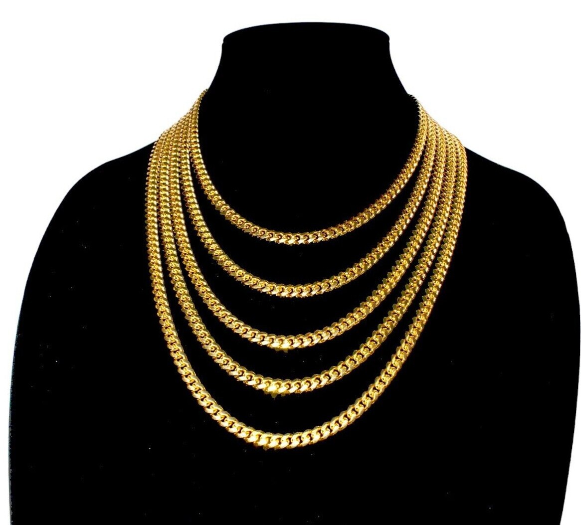 10K Yellow Gold SOLID Miami Cuban Link Necklace Bracelet Chain 2mm-11mm 7″-30″