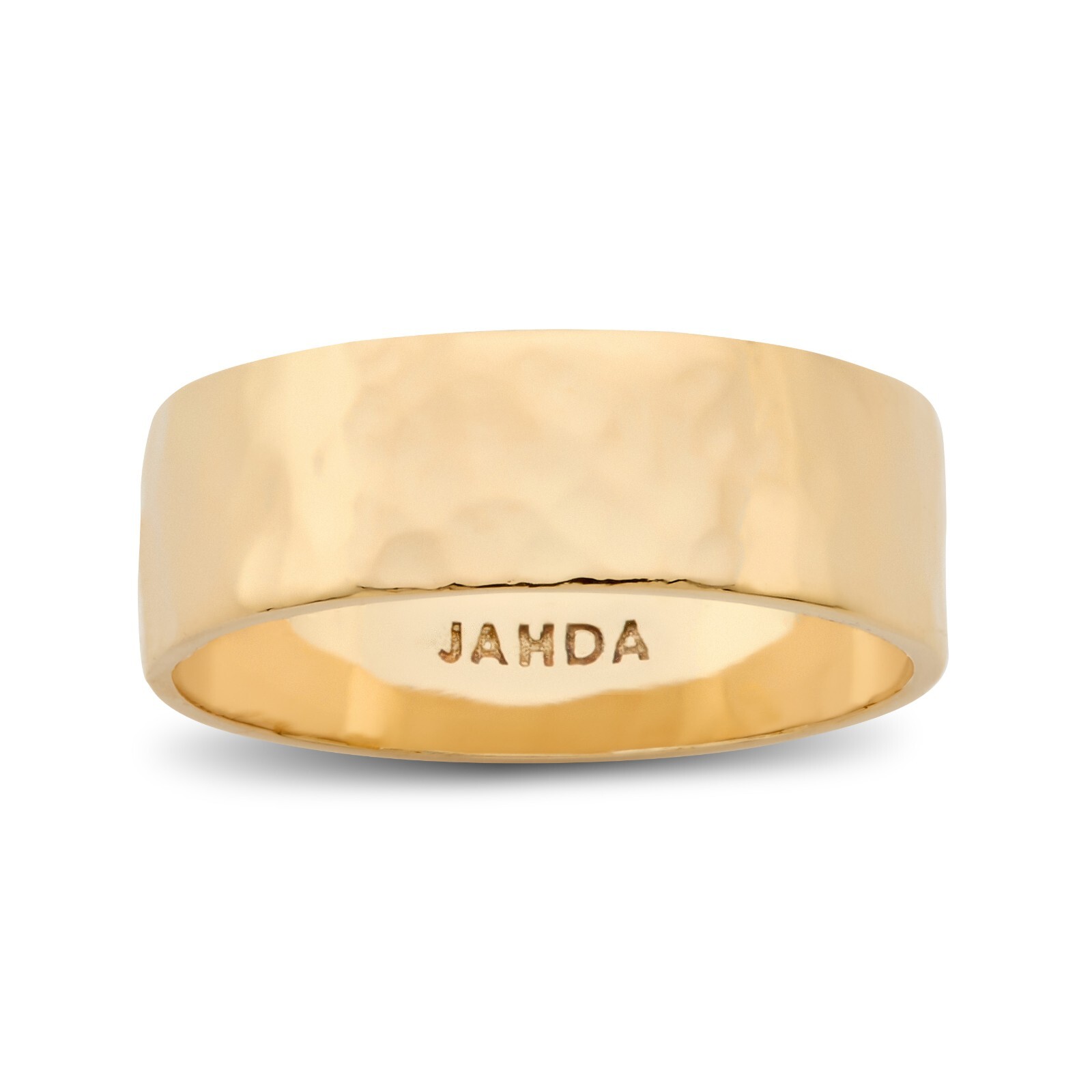 Solid 10K Yellow Gold Hammered Ring 7mm Size 3 – 15 Wide Gold Band