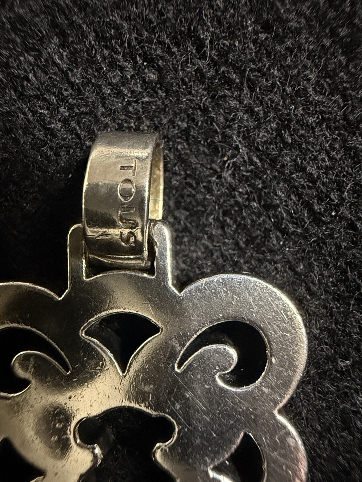 Tous Signed 925 Sterling Silver Bear Cutout Charm Pendant, No Stone