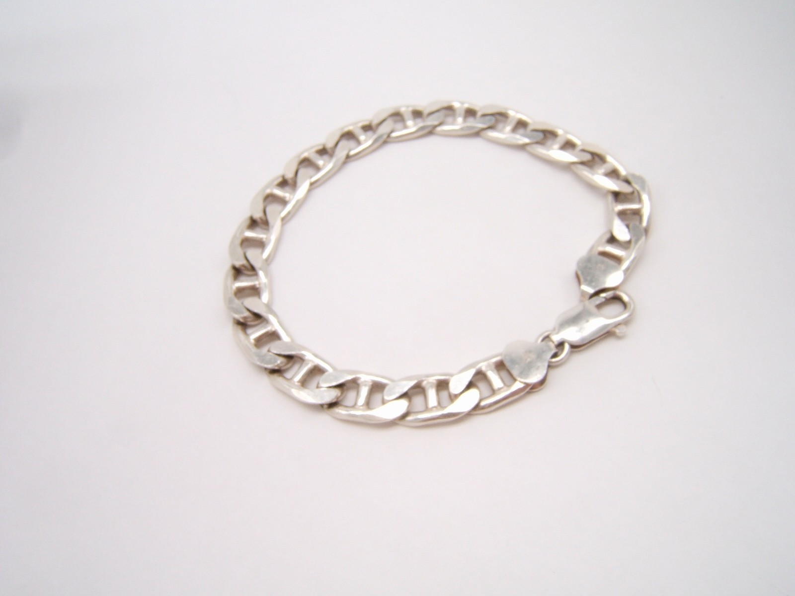 VTG STERLING SILVER MARINER CHAIN BRACELET 8 1/4” LONG ITALY