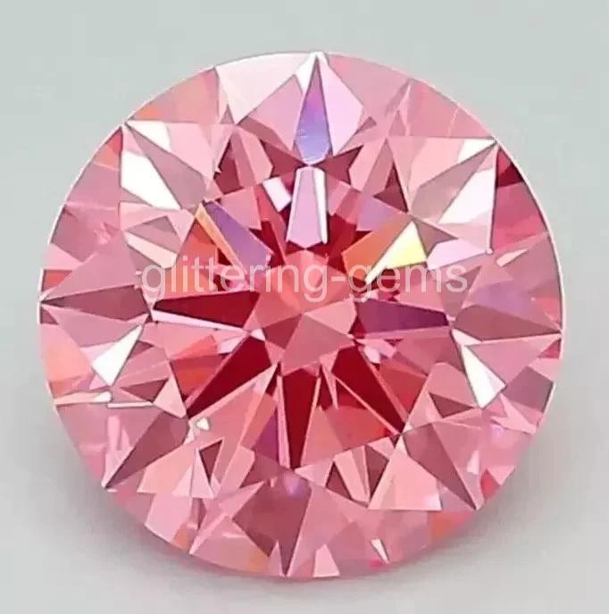2 Ct Lab Grown Pink Diamond Round Cut VVS1 D-Color IGL Certified Loose Gem” 5SDT