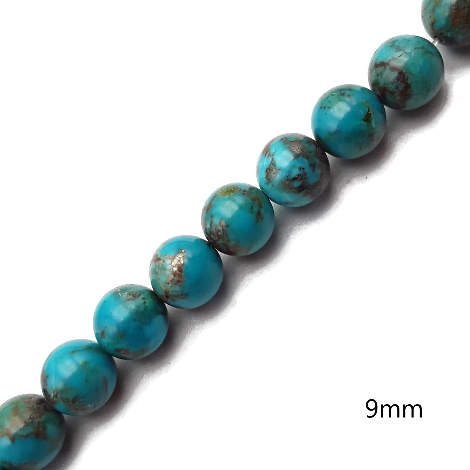 Genuine Natural Turquoise Smooth Round Beads 5mm 6mm 7mm 8mm 9mm 15.5″ Strand