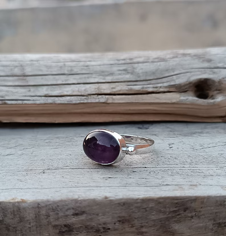 Amethyst Ring, 925 sterling silver ring, handmade ring, gemstone ring, All size