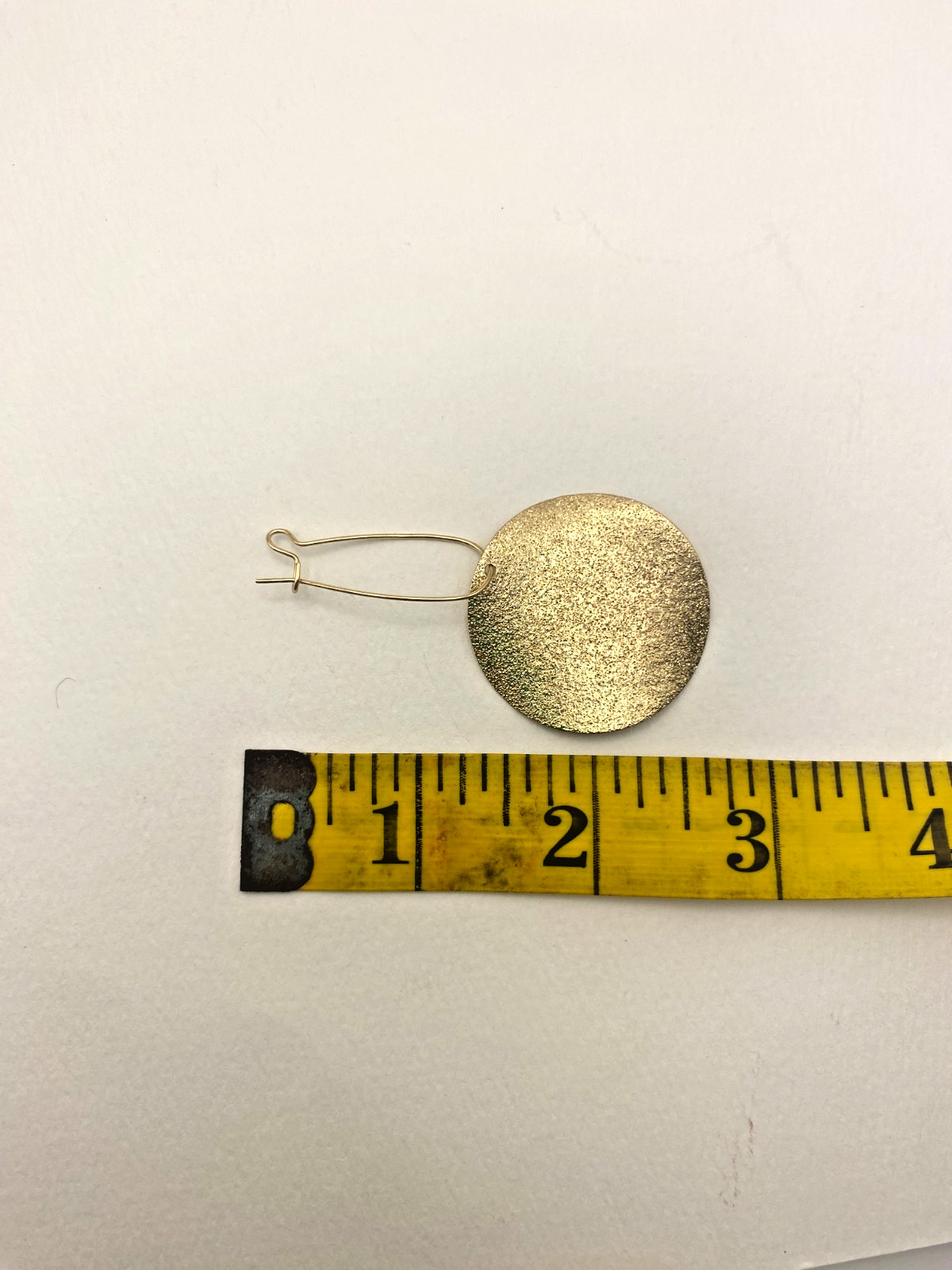 Textured Gold-Tone Disc Drop Earrings