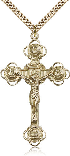 Gold Filled Crucifix Pendant For Men On 24 Chain – 30 Day Money Back Guarantee