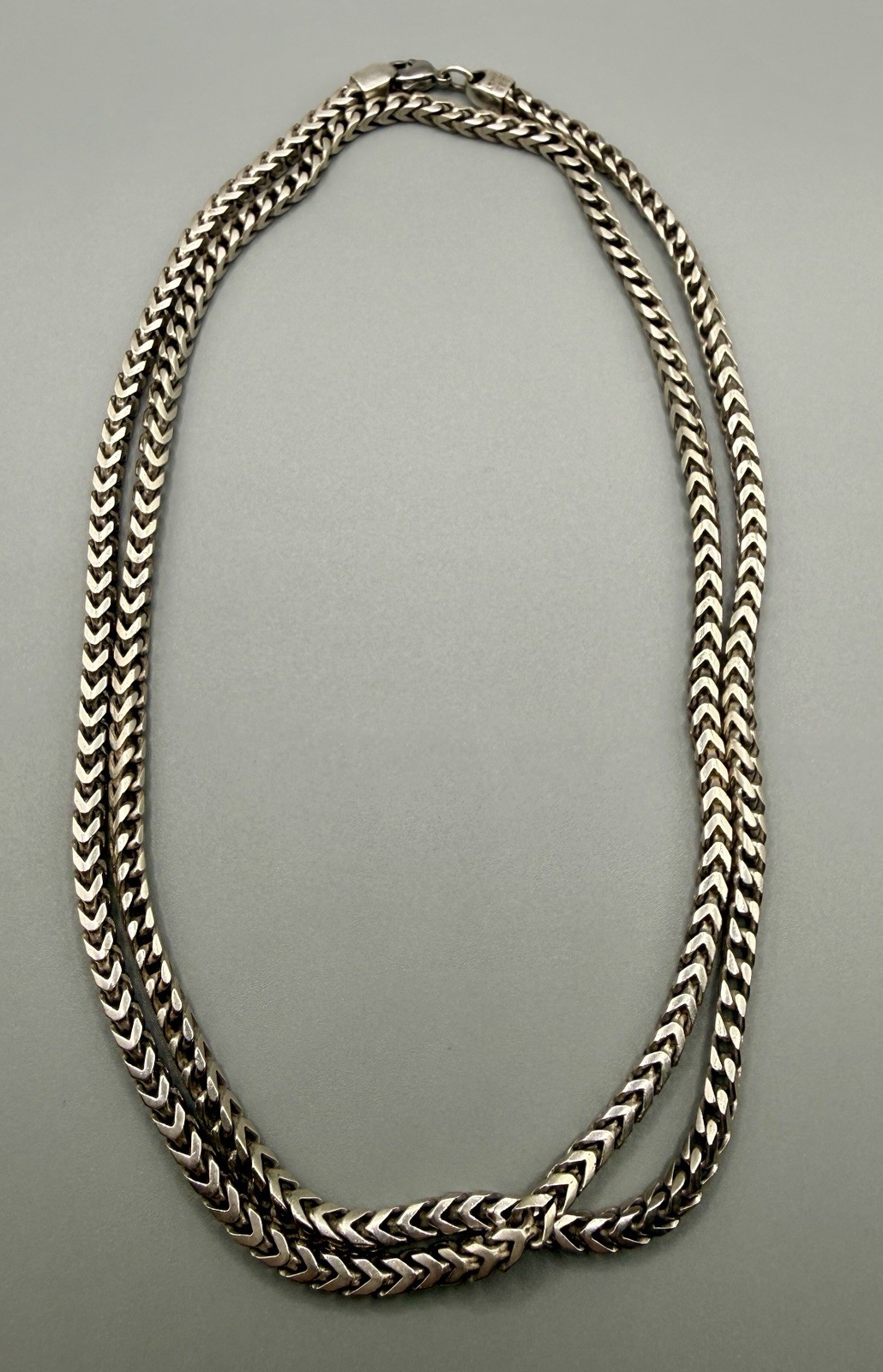 Estate 925 Sterling Silver Italy Franco Chain Necklace 36” 84.7g