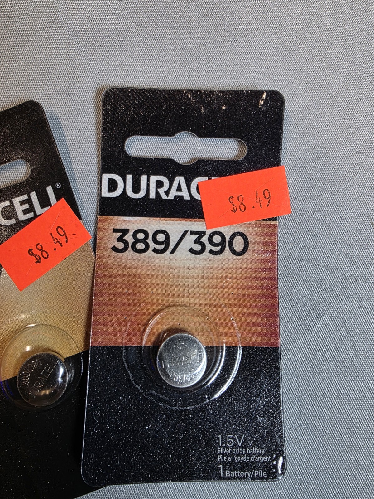Duracell 389/390 Silver Oxide Coin Cell Button Batteries Pack of 3