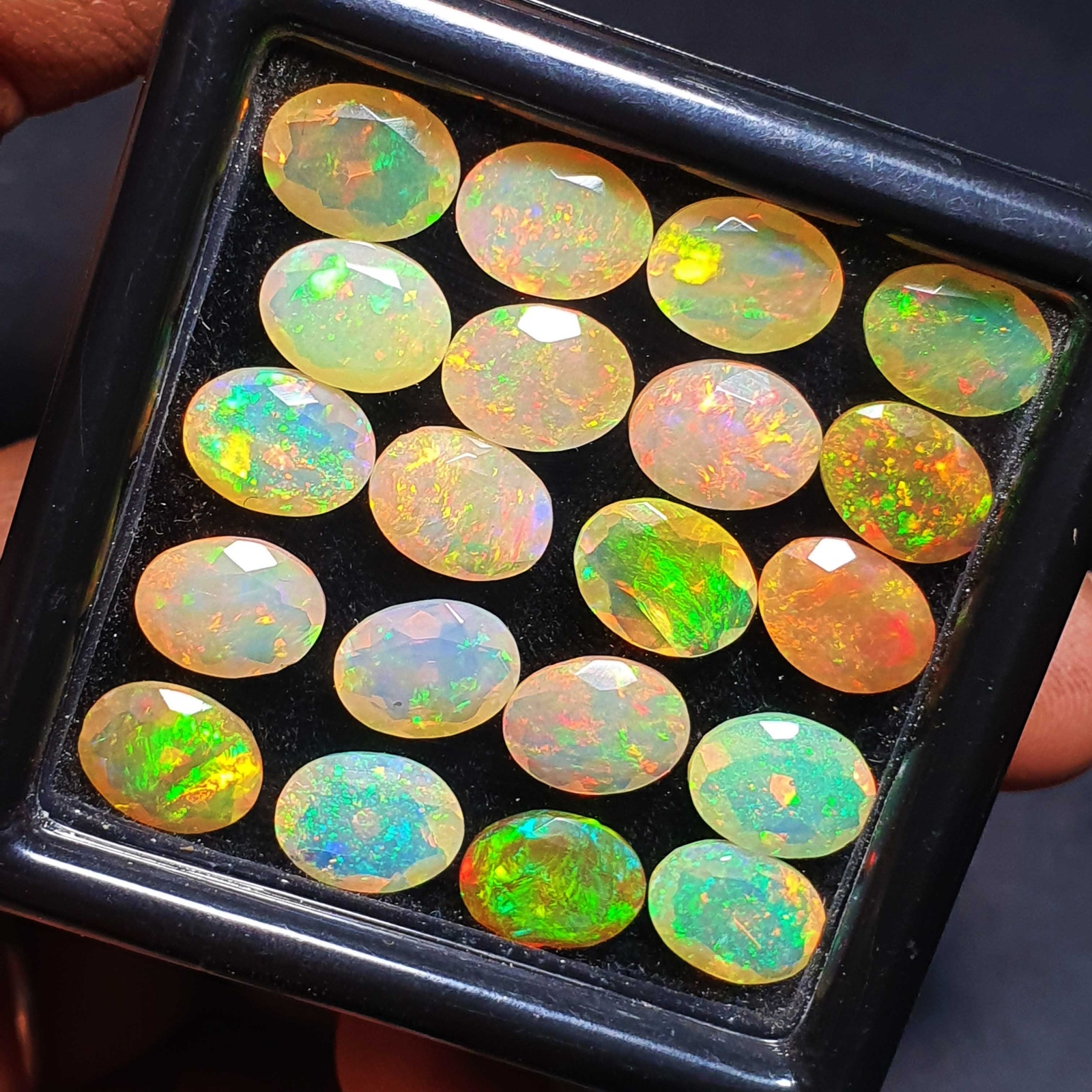 Natural Ethiopian Opal Cut Multi Fire Opal Loose Gemstone Lot 15 Pcs 6×8 MM 10CT