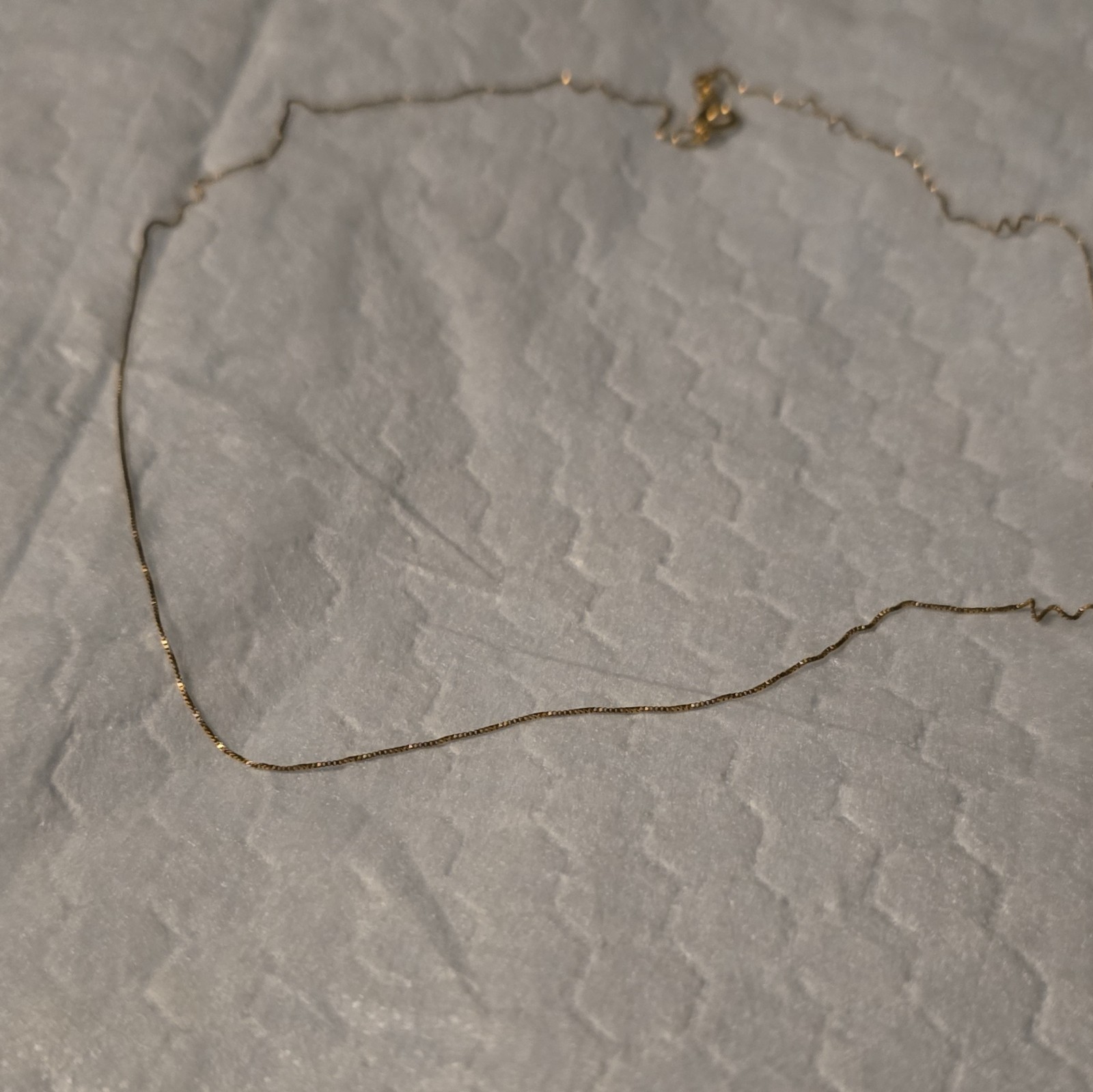 10K Yellow Gold Box Chain Necklace, No Stone, Spring Ring Closure, Chain Style