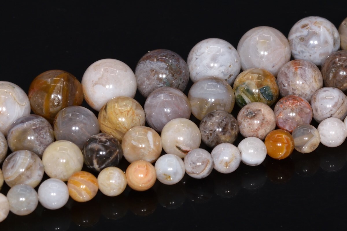 Natural Bamboo Agate Beads Grade AAA Round Loose Beads 4/6/8-9/10/12/15-16MM