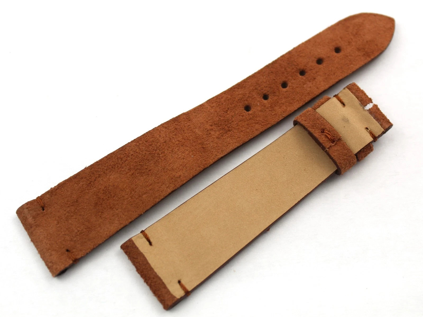 Burnt Brown Suede Strap Various Sizes Buckle Pin Top
