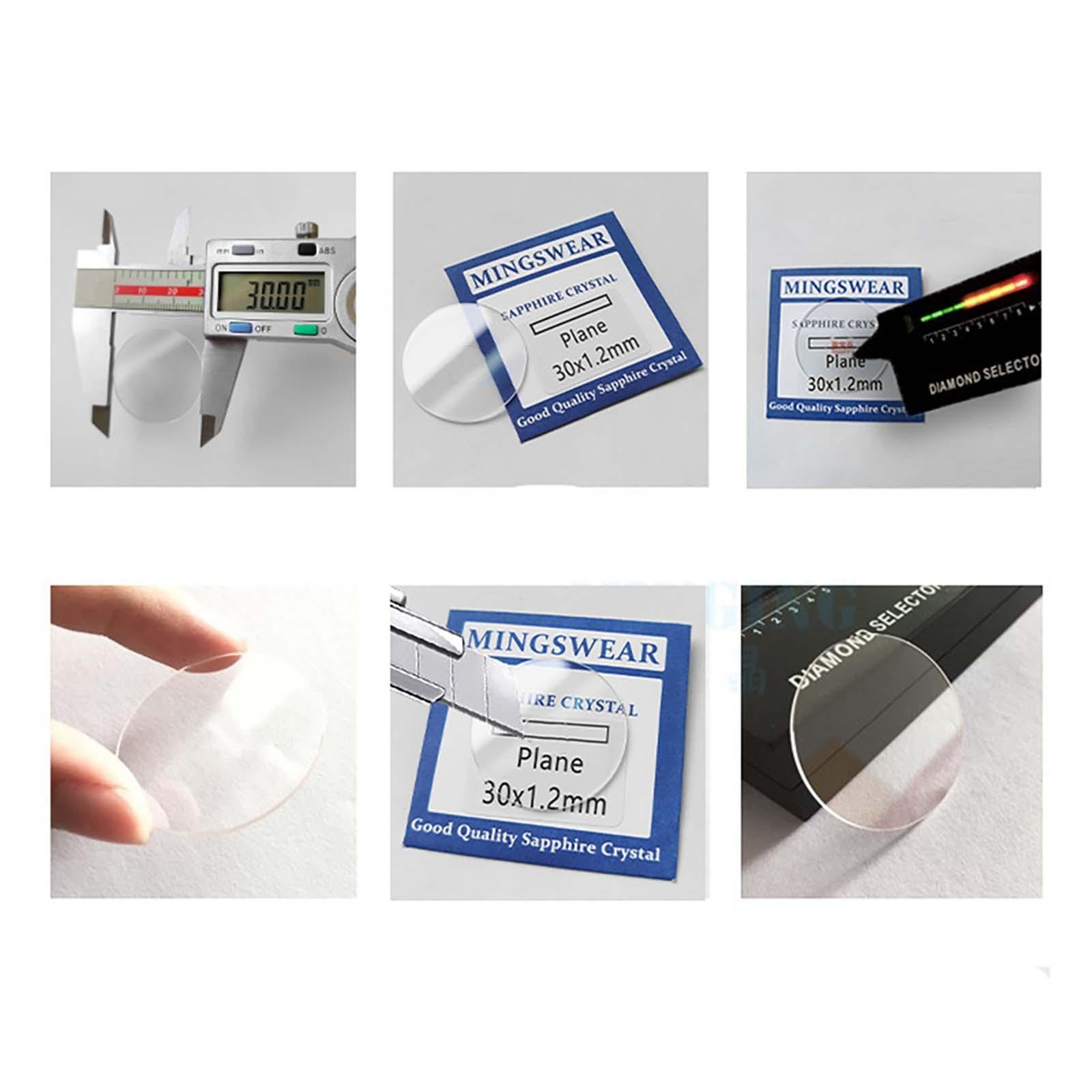 28-36.5mm Diameter 1.5mm Edge Thicknesss Sapphire Flat Watch Glass Crystal Tool