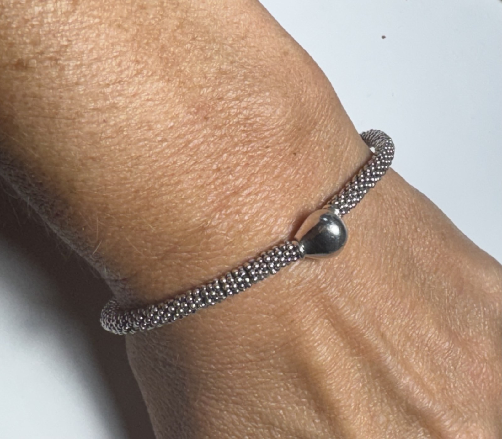 Michael Dawkins Sterling Silver Pebble Chain Teardrop Toggle Bracelet 925 7″