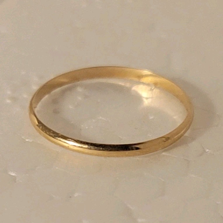 Baby Keepsake Ring 14K Yellow Gold Thin Band 1mm Band Width, No Stone