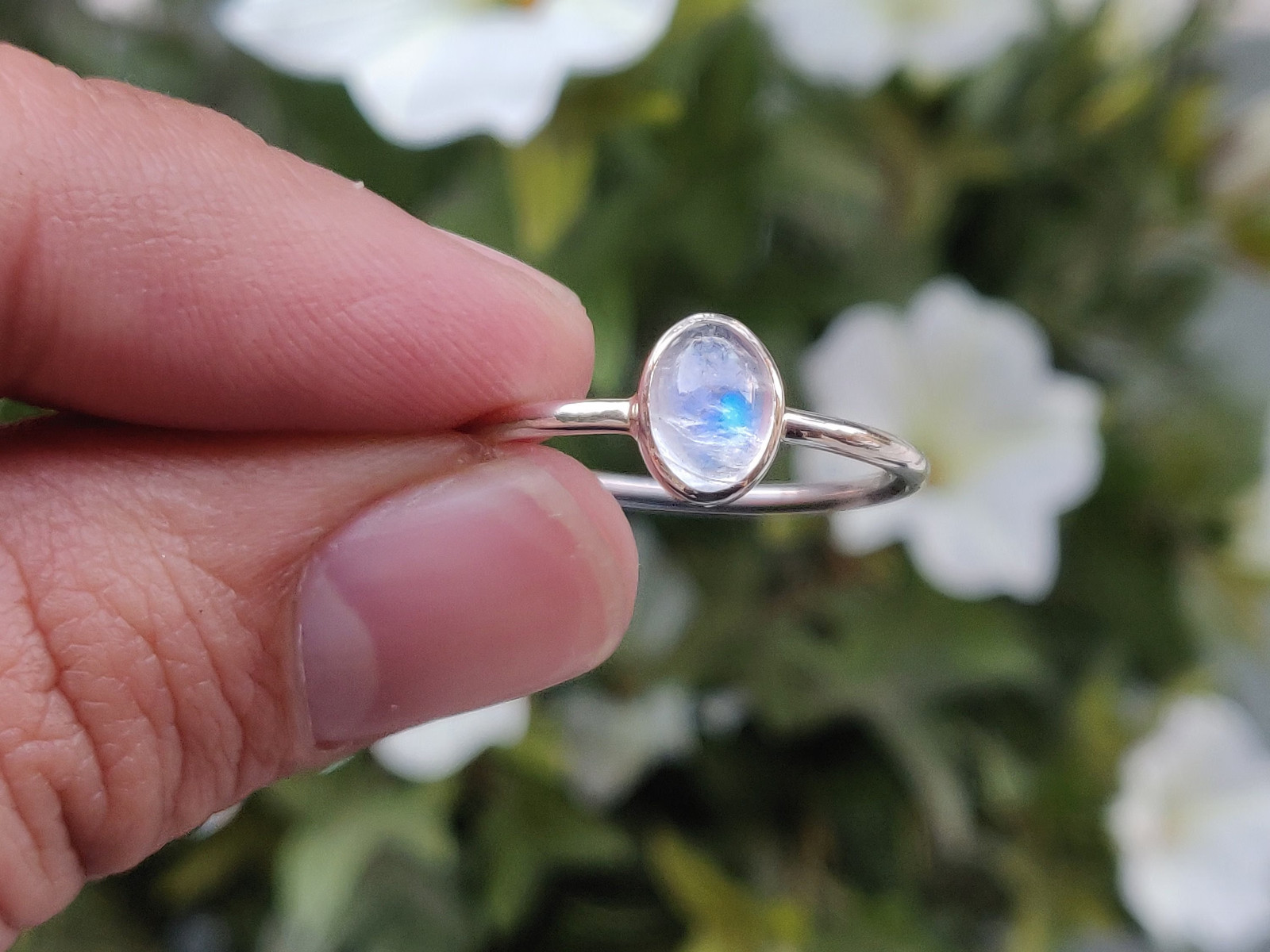 Natural Moonstone Gemstone 925 Sterling Silver Handmade Ring Gift For Her A-241