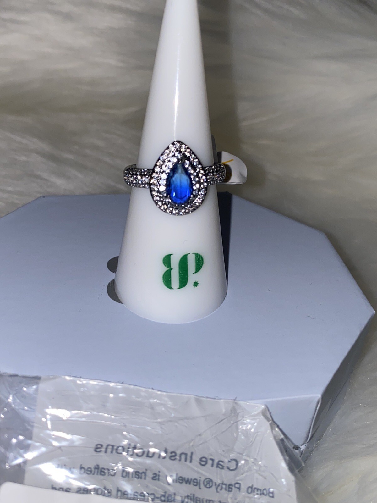 Bomb Party Ring Sz 7 She’s Bougie And Bling RBP 6856 Sapphire Blue Tourmaline