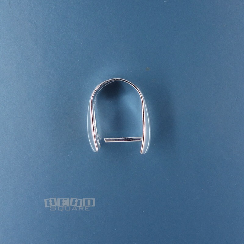 Sterling Silver Simplicity Smooth Pendant Pinch Bail Connector 15 mm #33486
