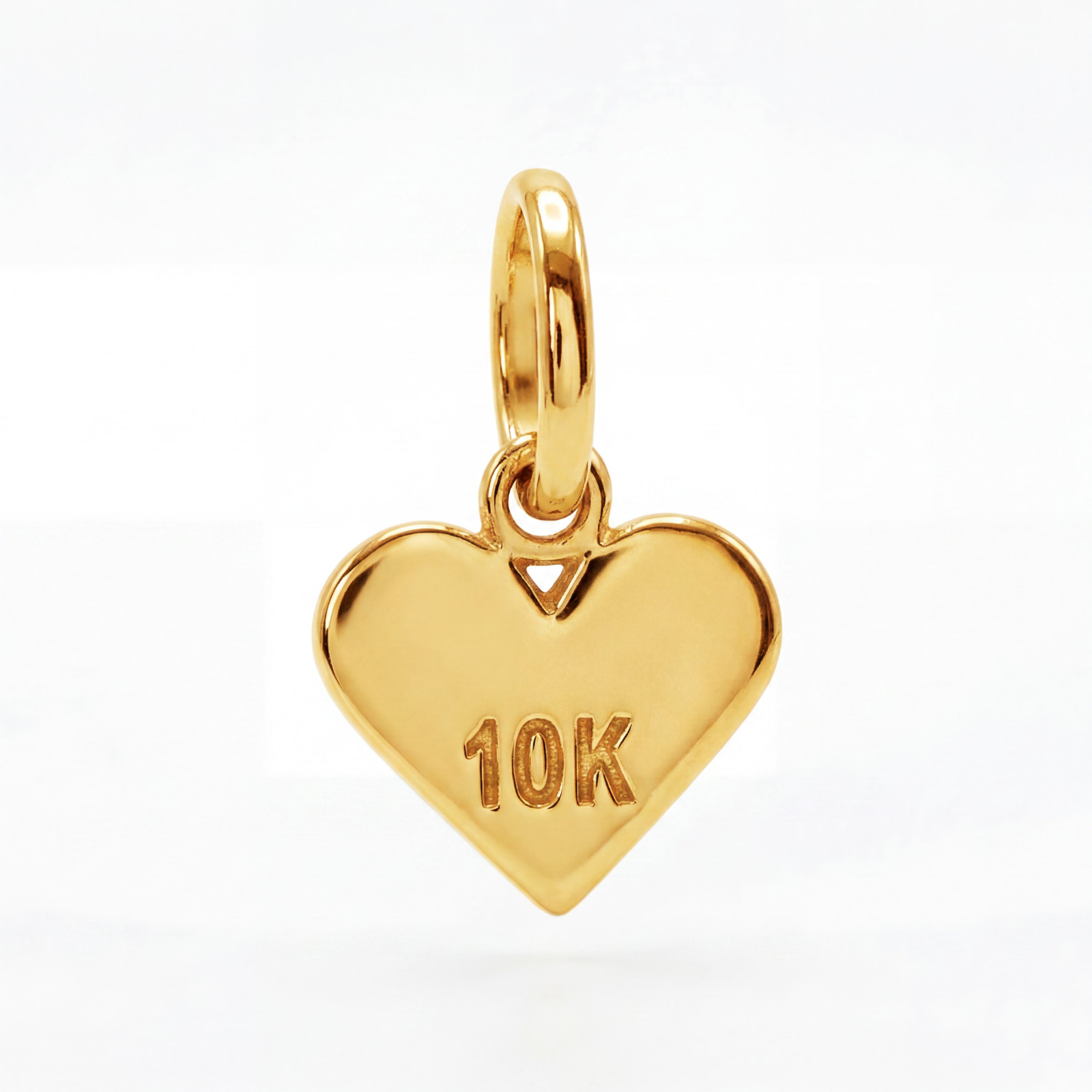 10k Solid Yellow Fine Gold Heart Love Beautiful Delicate Small Charm Pendant