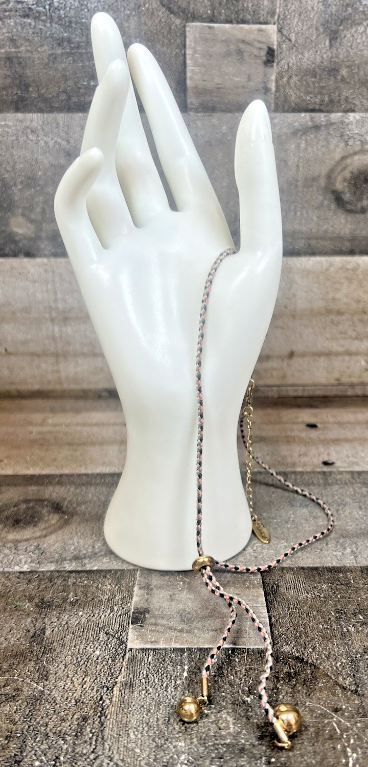 Plunder Necklace (new) OWEN – BLACK, GRAY, PINK CORD 19.5″-22.5″ NEW in Box