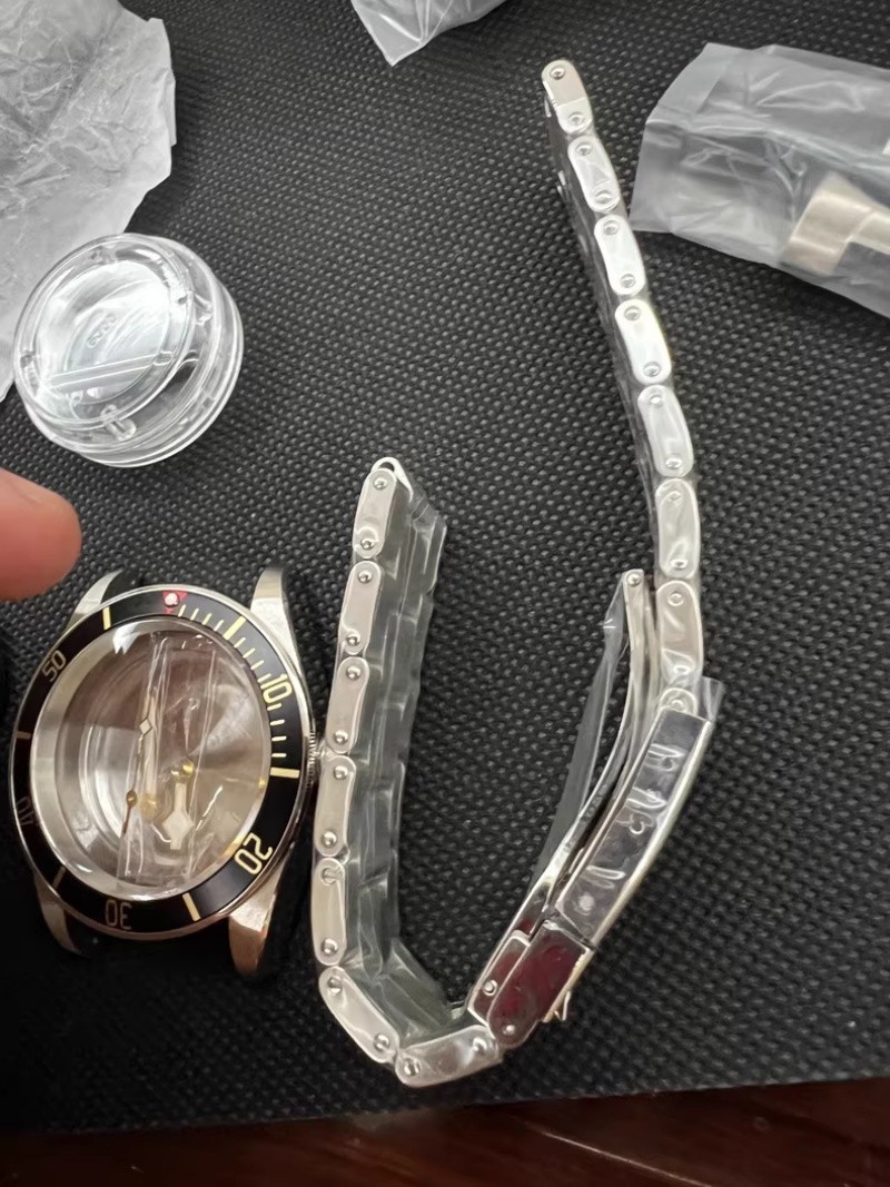 for 41MM 2824 watch case + dial + hands + Strap Sapphire DIY SET