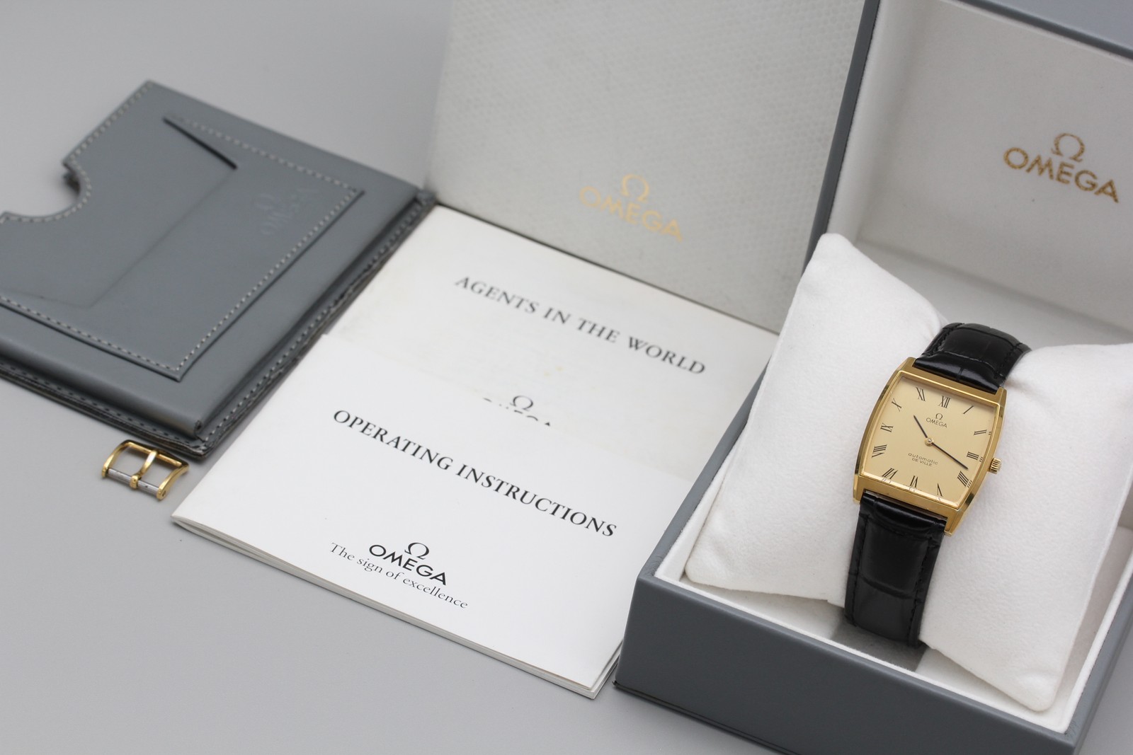 [Near MINT / Box] Omega De Ville Cal.711 Square Gold Roman Automatic Men’s Watch