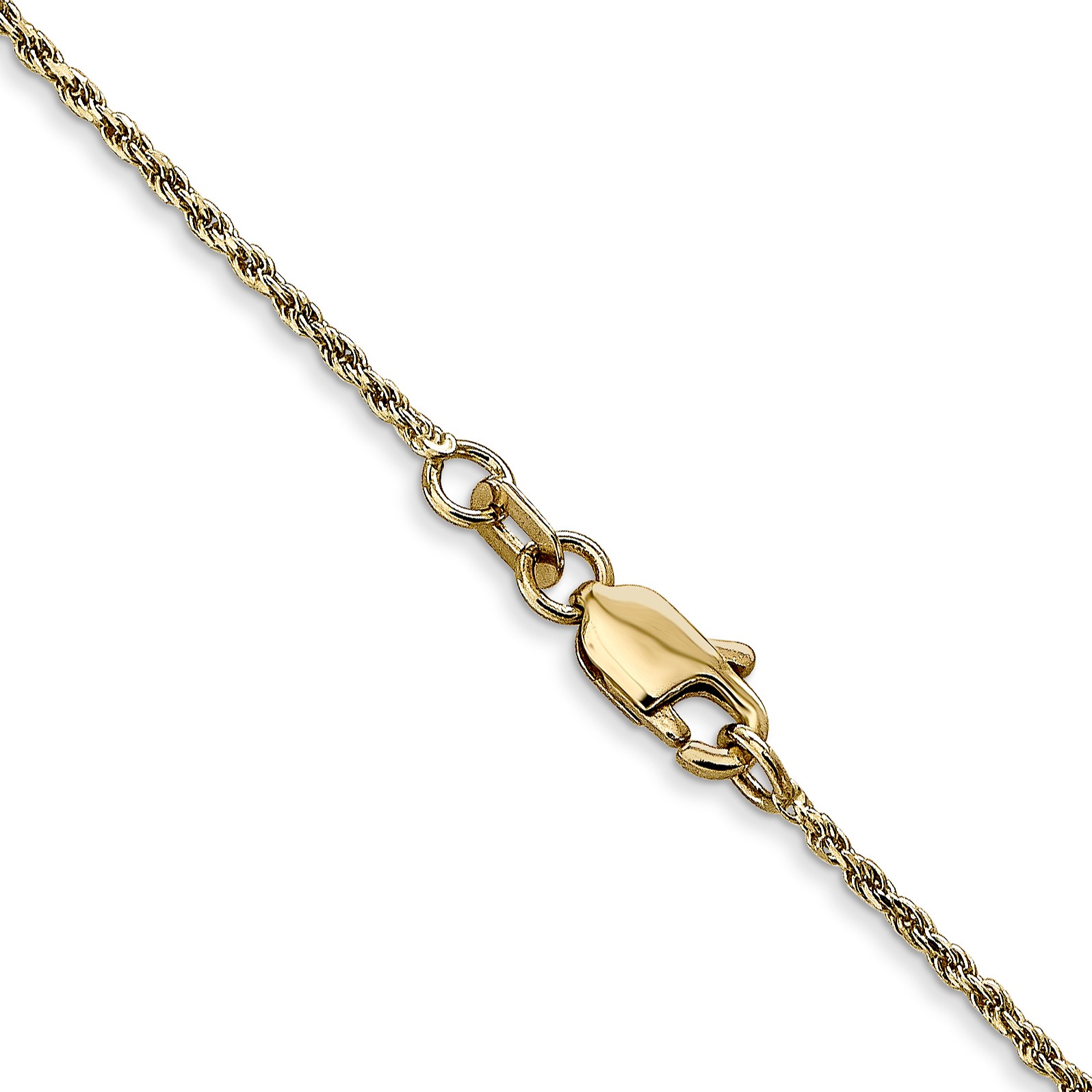 14K 9 inch 1.15mm Diamond-cut Machine Made Rope with Lobster Clasp Anklet 010L
