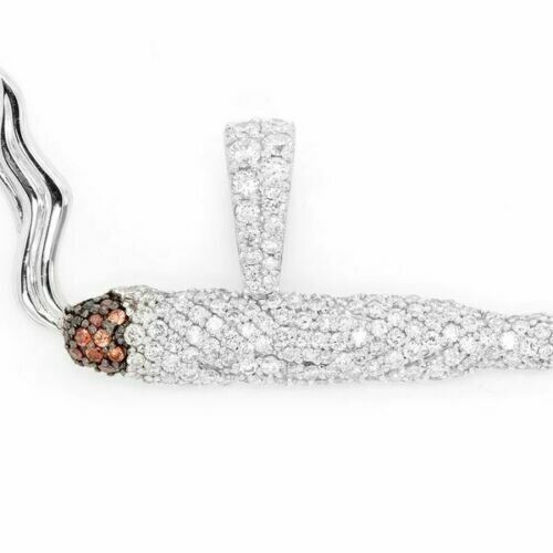 3Ct Round Lab-Created Diamond Burning Joint Pendant Charm 14K White Gold Finish