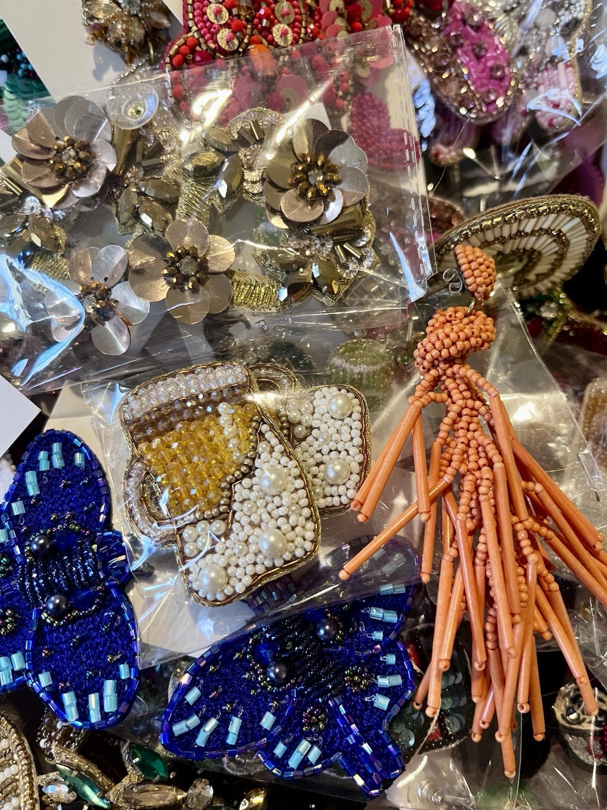 Wholesale Jewelry Lot of 30 NEW Beaded Statement Earrings Handmade US Seller