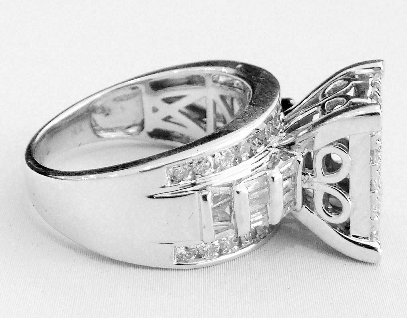 1.5Ct White Round & Baguette Simulated Diamond Men’s Ring In 925 Sterling Silver