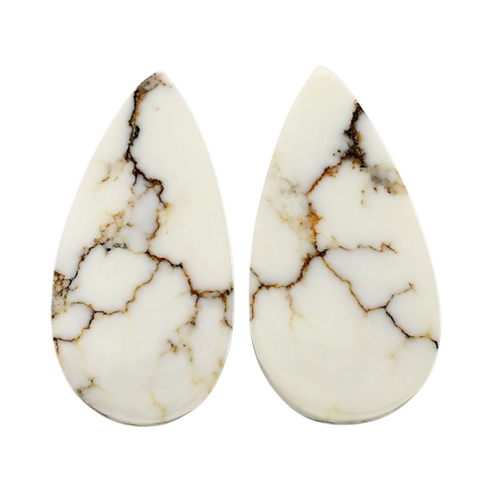 Natural Wild Horse Jasper Pair 14.8×28.5×4.5 mm Pear Shape Gemstone LS15-04749