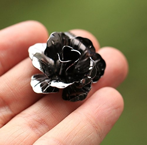 3pcs Men’s Brooch Pins Rose Flower Lapel Stick Brooch Pins Black/Gold/Sliver