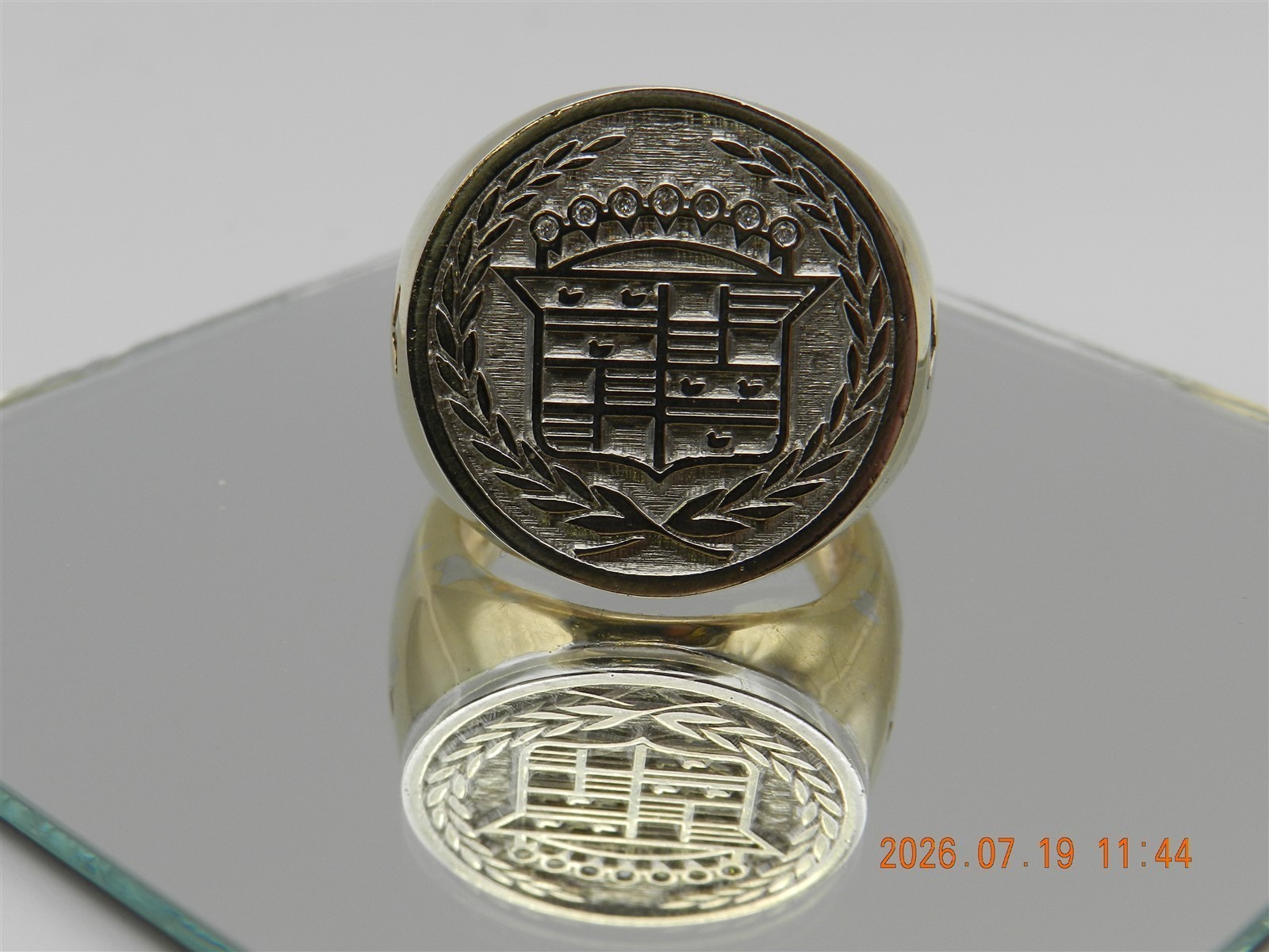 Cadillac Signet Ring 14K with Diamonds 28.5 Grams