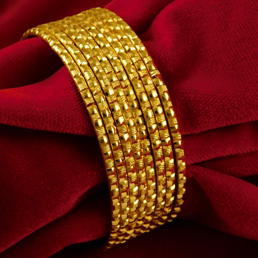 Indian Women 8 PCs Daily Wear Churi Bangle Bracelets Ethnic Fashion Jewelry