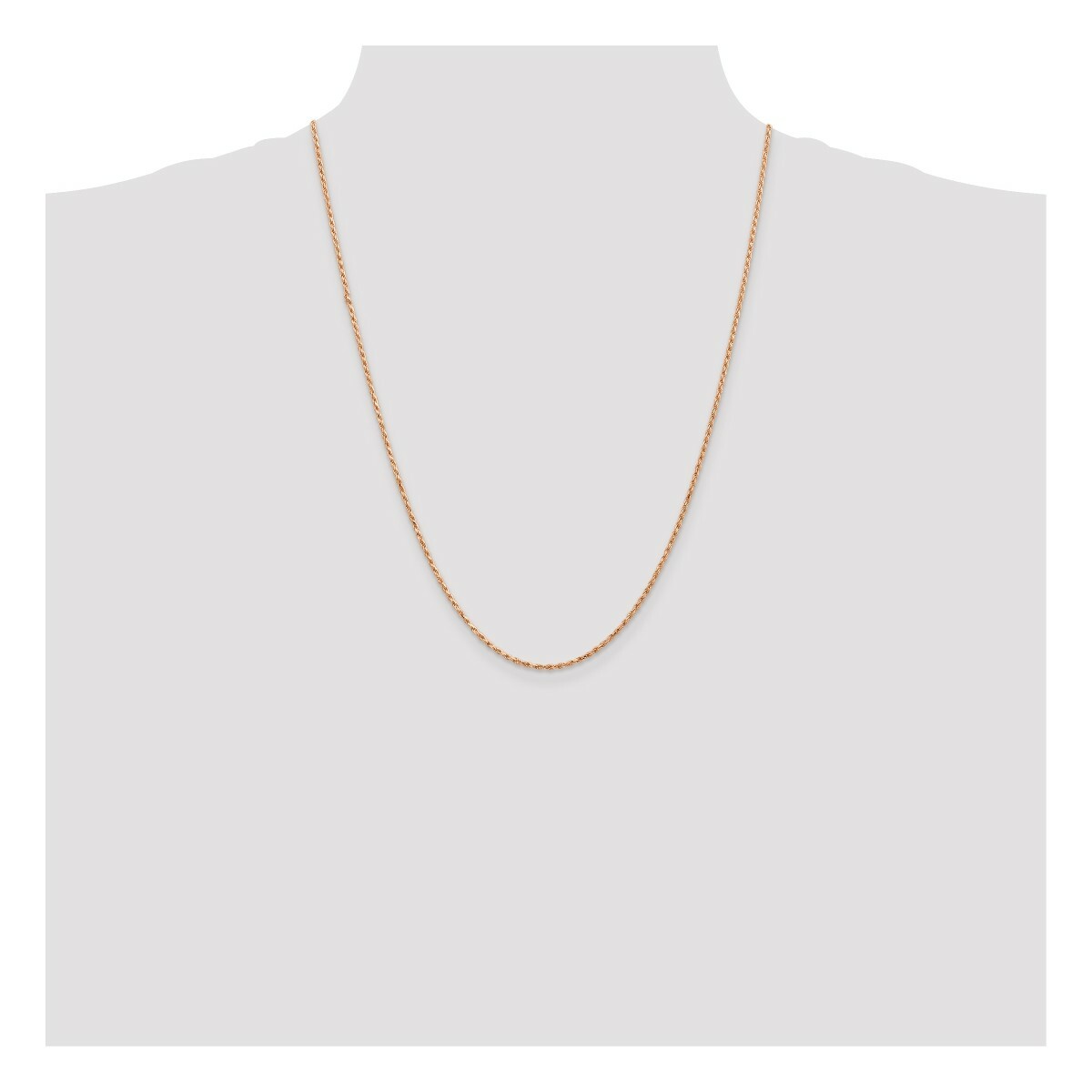 Rose Gold Rope Chain Diamond-cut Solid 14K Rose Gold – 1mm, 1.5mm, 1.8mm Wide