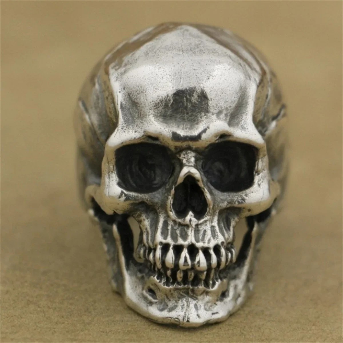 Men’s Stainless Steel Gothic Skull Ring Unique Punk Retro Biker Motorcycle