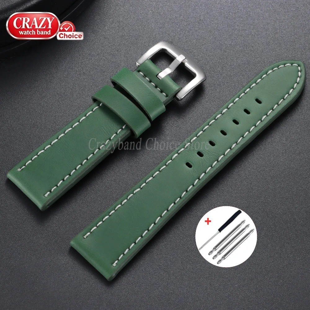 High Quality Leather Watch Band Straps mens stitched Wristband 18 20 22 24mm