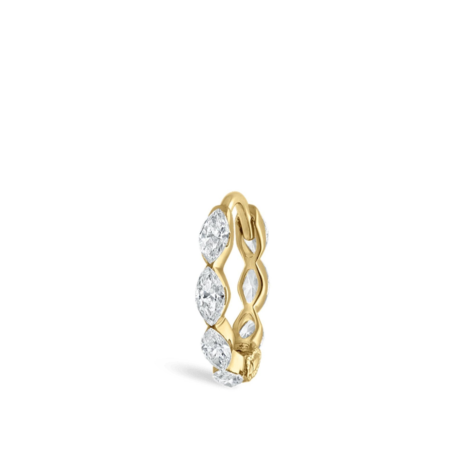 925 Sterling Silver Marquise Moissanite Eternity Clicker Hoop Helix Ring