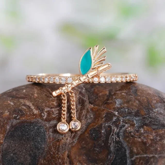 Test Pass Moissanite Lord Krishna Ring 14K Rose Gold Plated Silver 0.89Ct Round