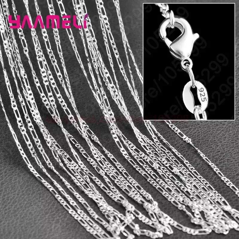 Wholesale 10pcs 925 Sterling Solid Silver 1mm 16inch -24inch Rolo Chain Necklace