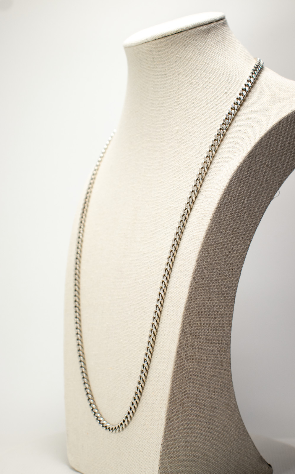 Luxury long silver chain – 620 mm necklace with gourmet link