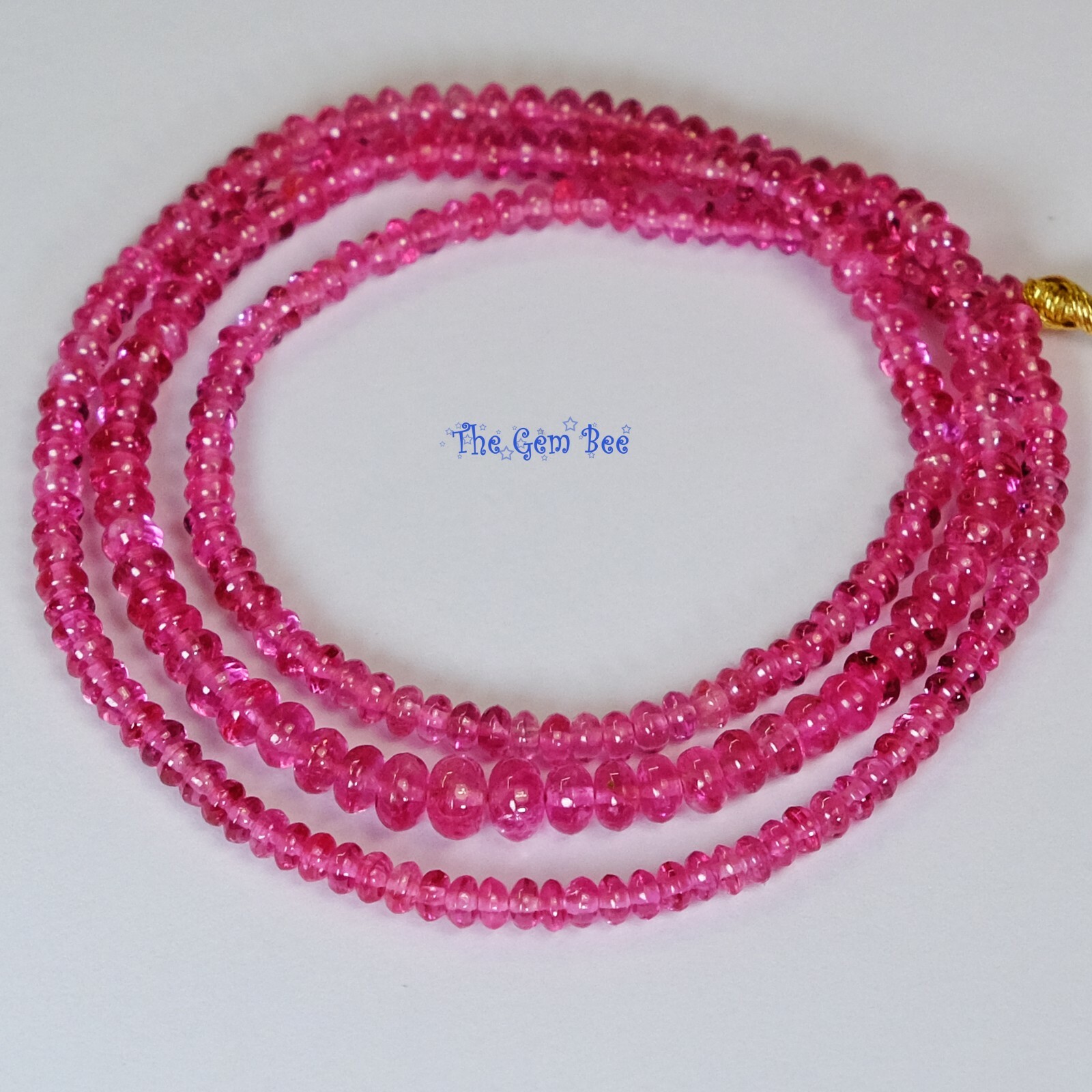 2.5mm-4.2mm Untreated No heat Neon Pink Burmese Jedi Spinel Smooth Rondelles 16″