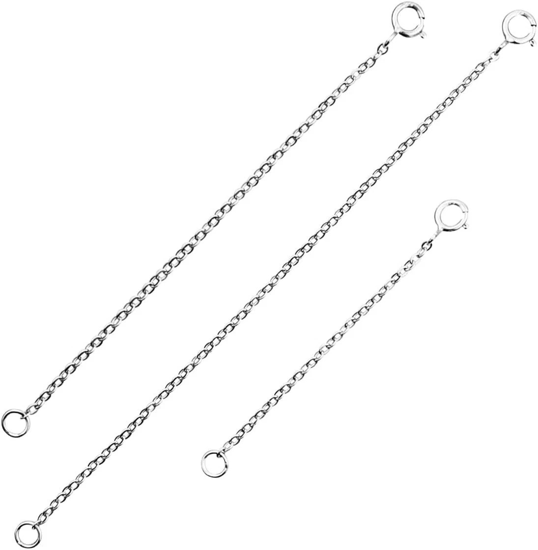 925 Sterling Silver Necklace Extenders 2 3 4 Inch Extension Chain Set