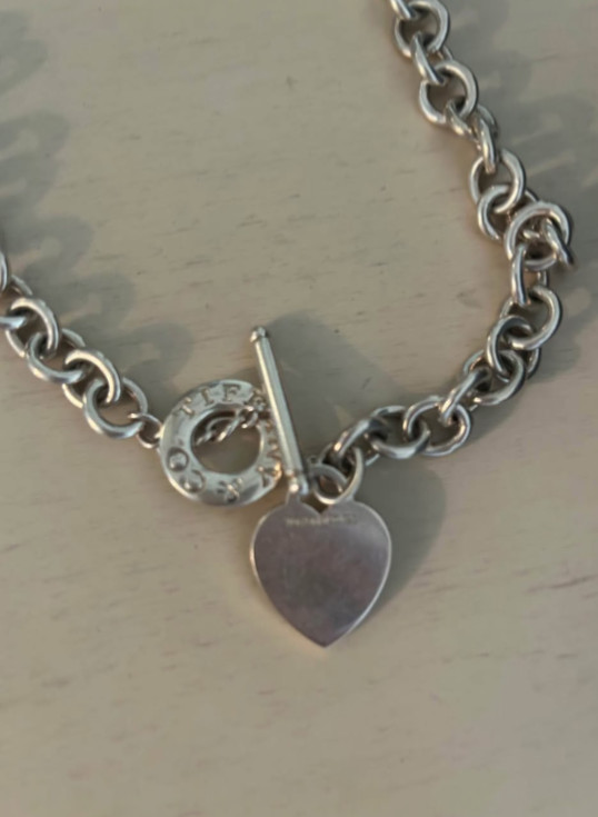 Tiffany & Co. Return to Tiffany Heart Tag 16 in Toggle Closure Necklace with…