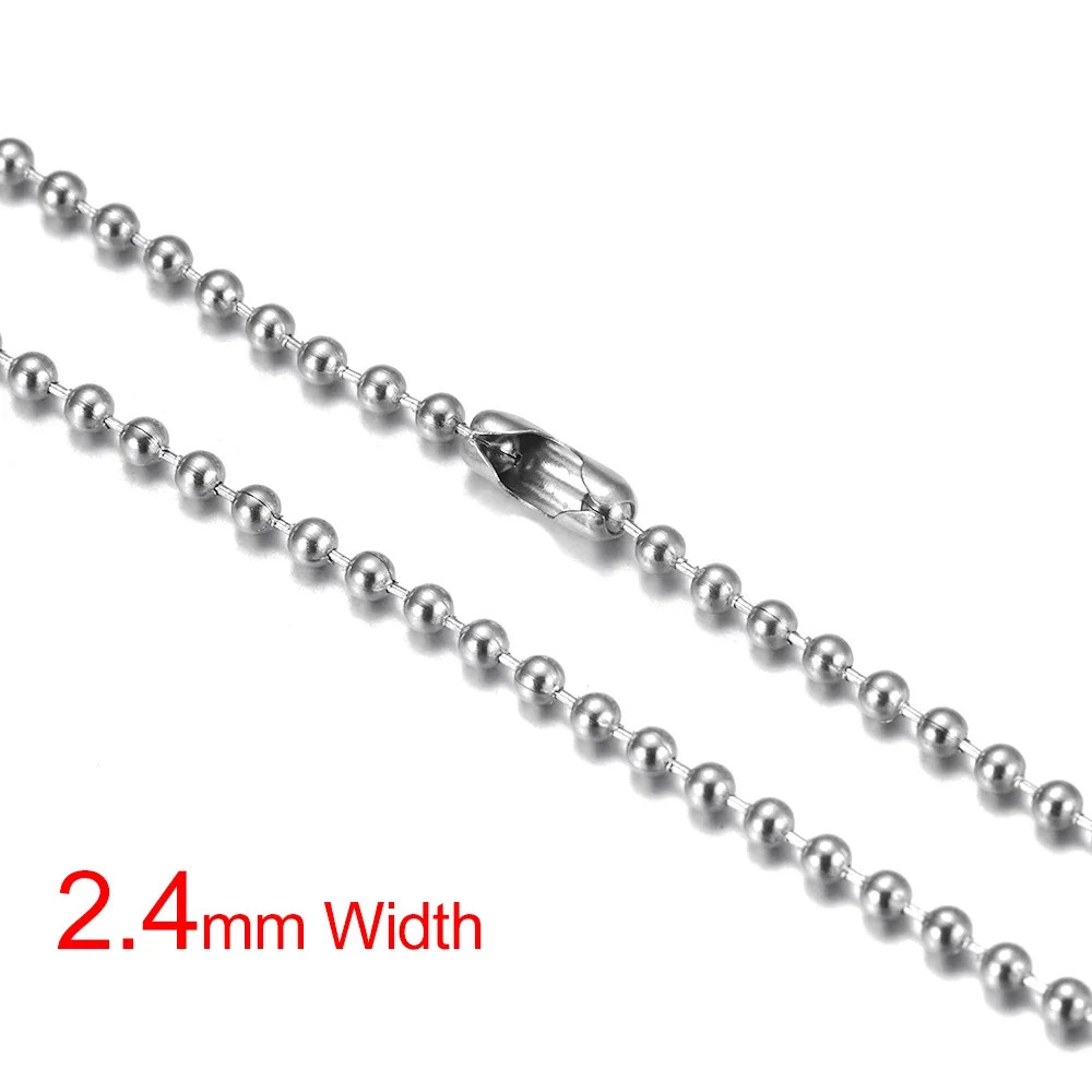 Stainless Steel Finished Chains Necklace Ball Chain with Findings Bundle Steel J