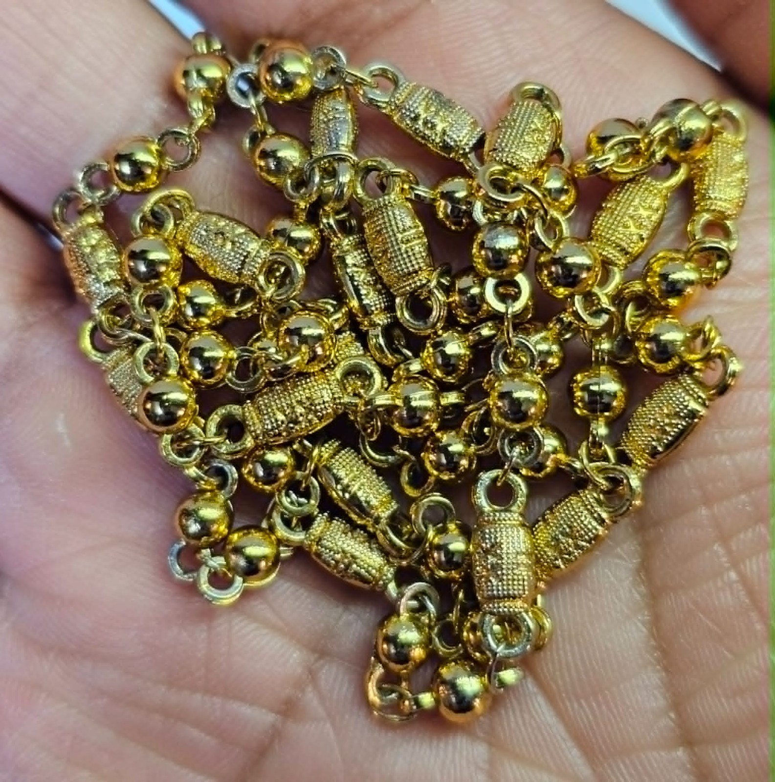 Marked 18k Goldplated/ Goldtone Link Chain Necklace 22.5in-S351- READ…SEE
