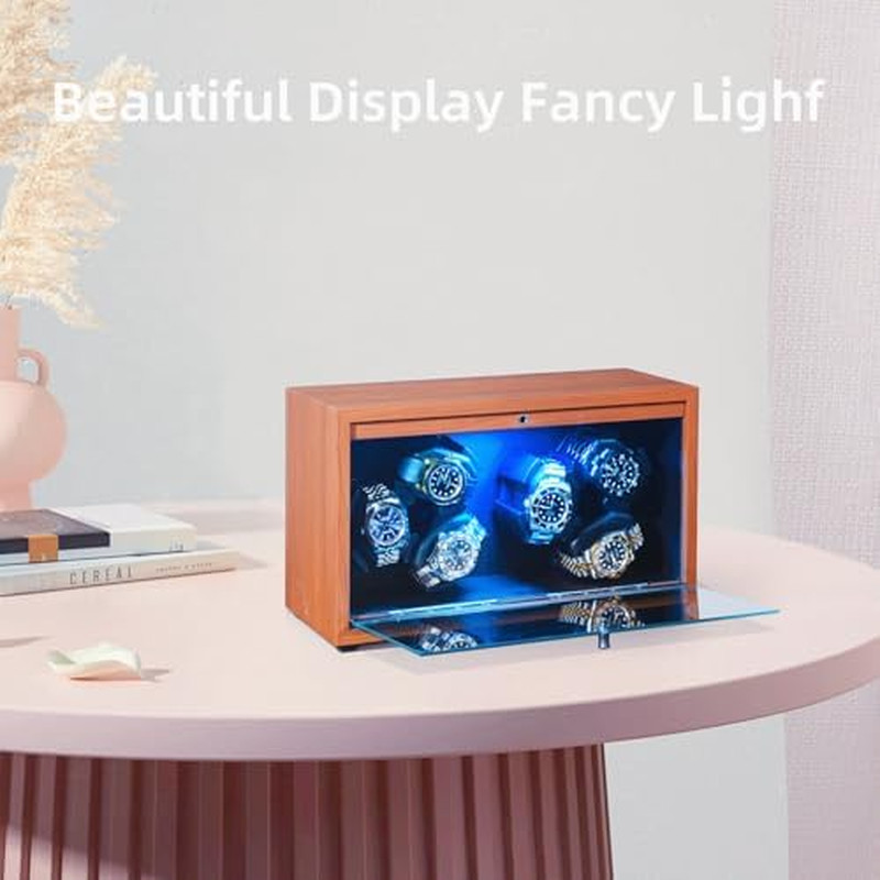 Watch Winders,With 6 Automatic Watches Winder Spinner,Super Quiet Motor and Blue
