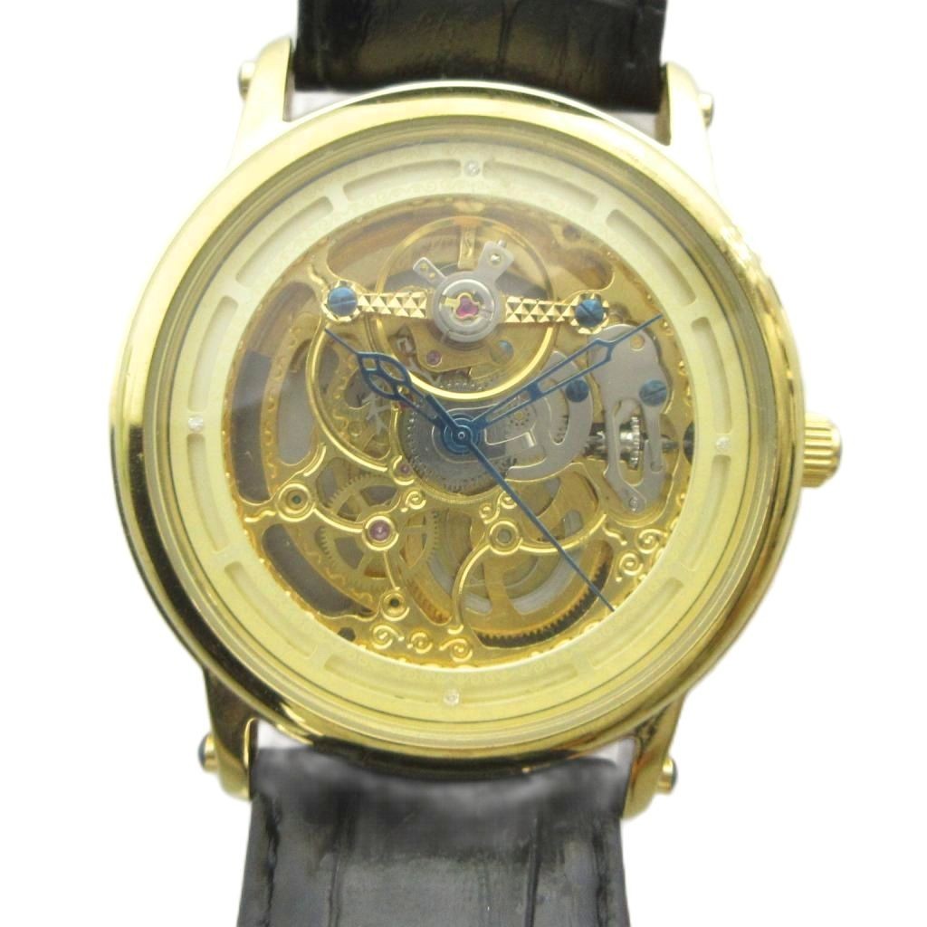 Sonne H002 Automatic Watch Men’s Gold Skeleton Leather Strap 40mm AB