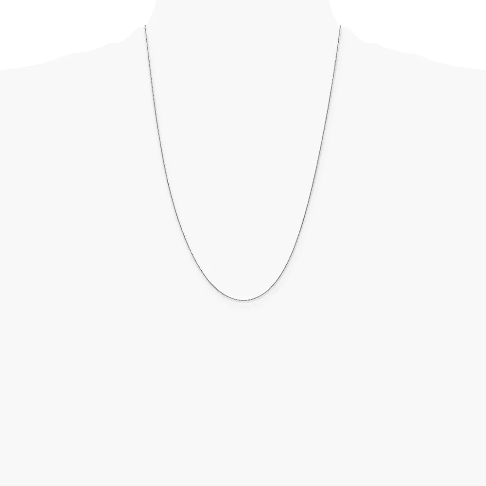 10K White Gold .85mm Spiga Chain Necklace 16″-24″