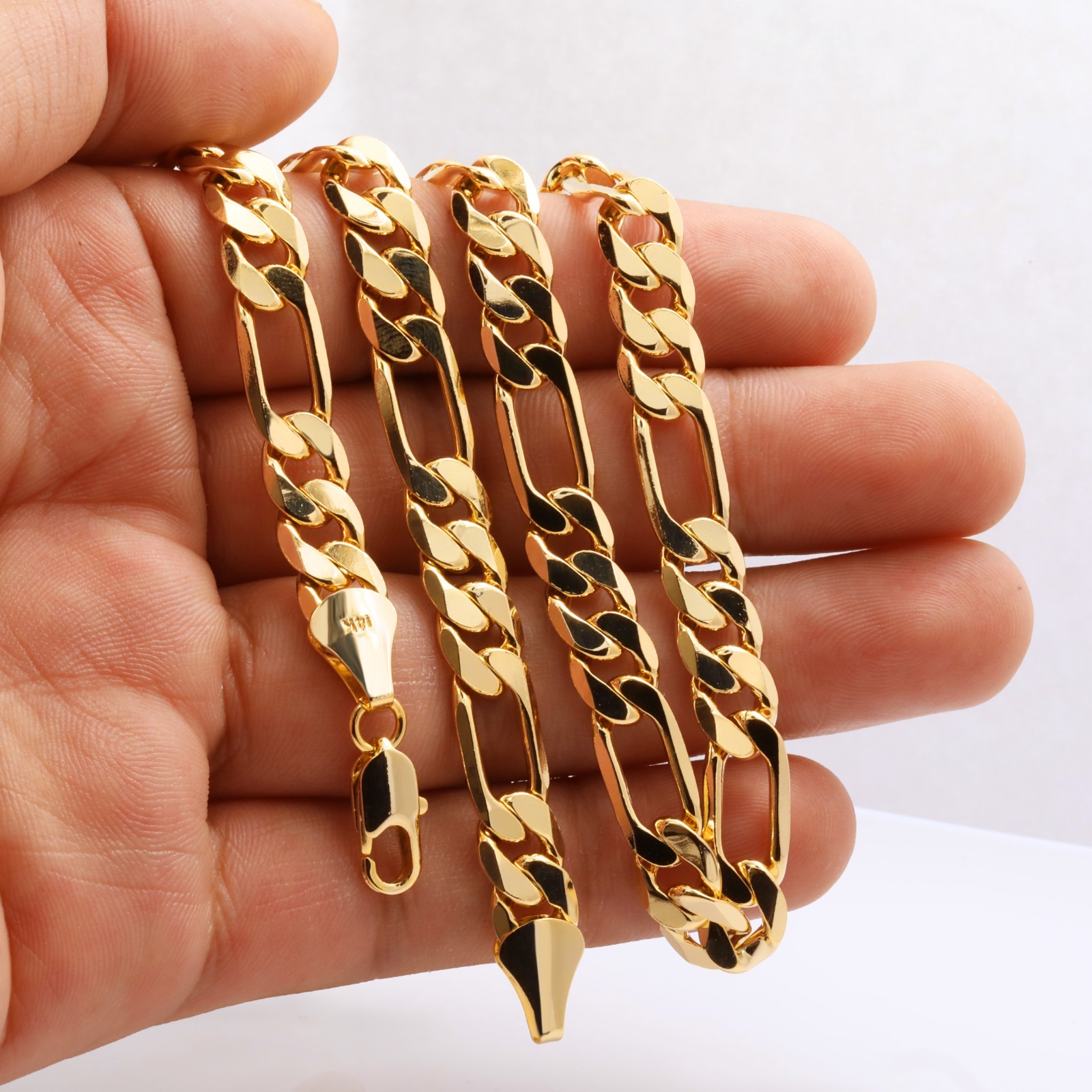 Italy Figaro Chain Link 14K Gold Plated 9mm 24″ Hip Hop Fashion For Men’ & Women