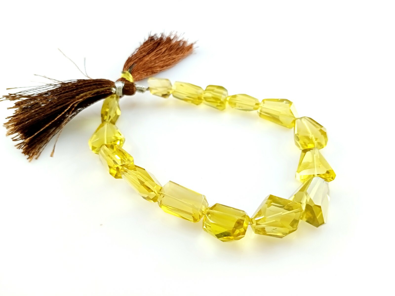 1 Strand AAA Natural Lemon Quartz Nuggets Faceted 9×12-14x16mm Beads 8″inch